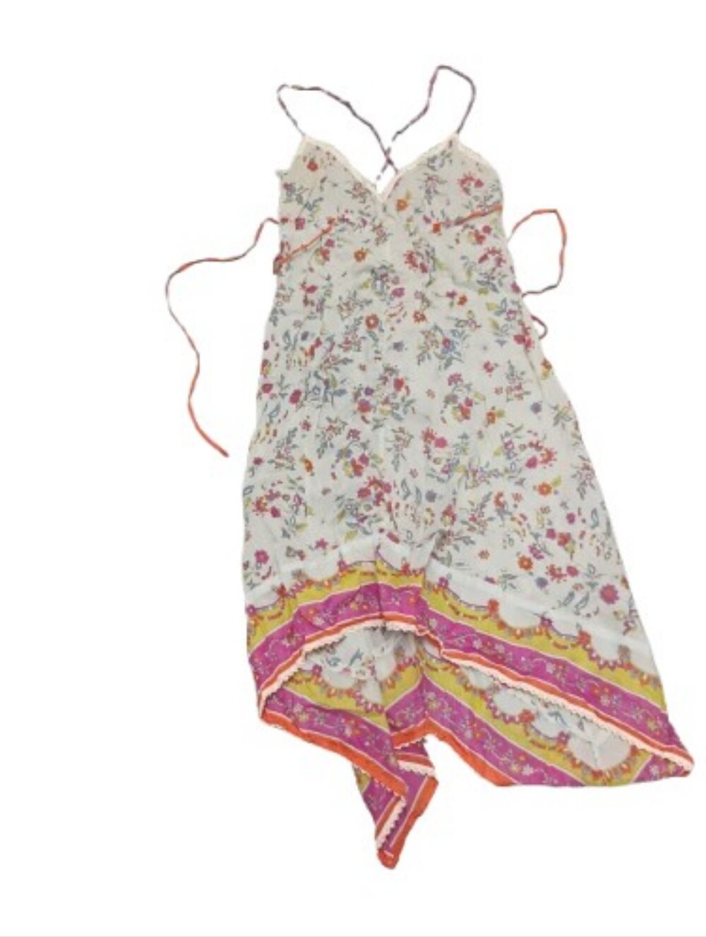 Lilka Anthropologie Handkerchief Spaghetti Strap Tie Back Dress Sz S